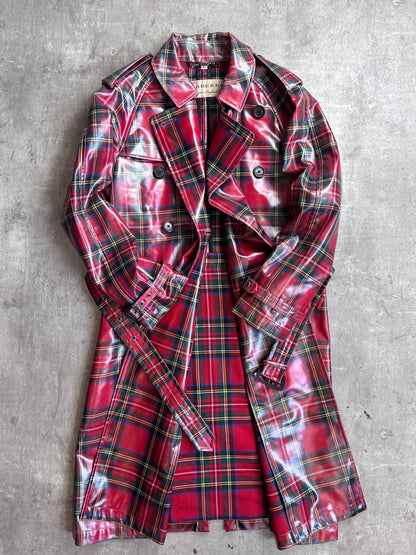 2018 Burberry Eastheath Plaid Double Breasted Trench Coat