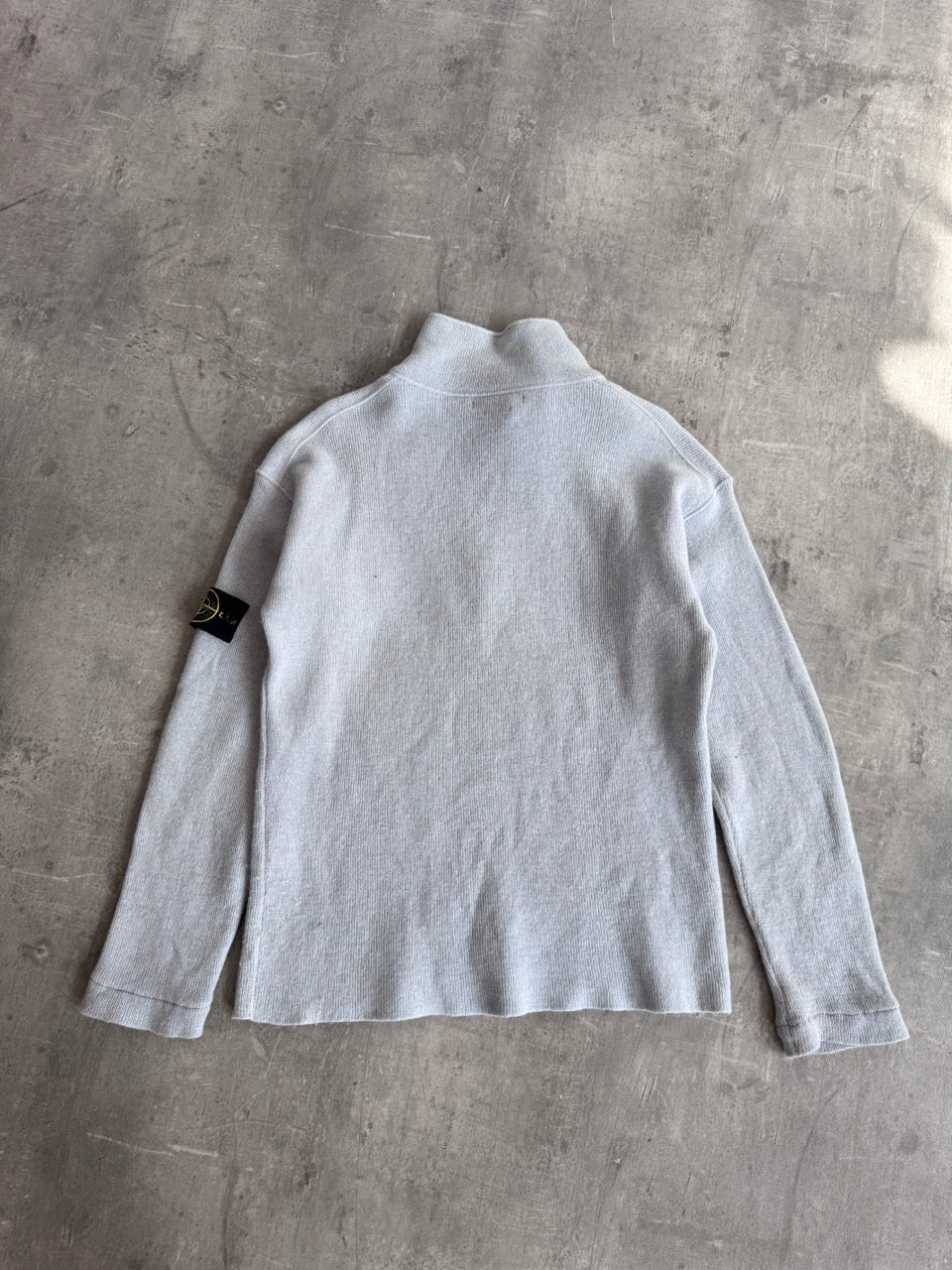 A/W 2004 Stone Island Blue Quarter Zip Knit Fleece
