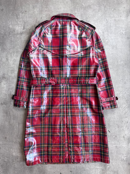 2018 Burberry Eastheath Plaid Double Breasted Trench Coat