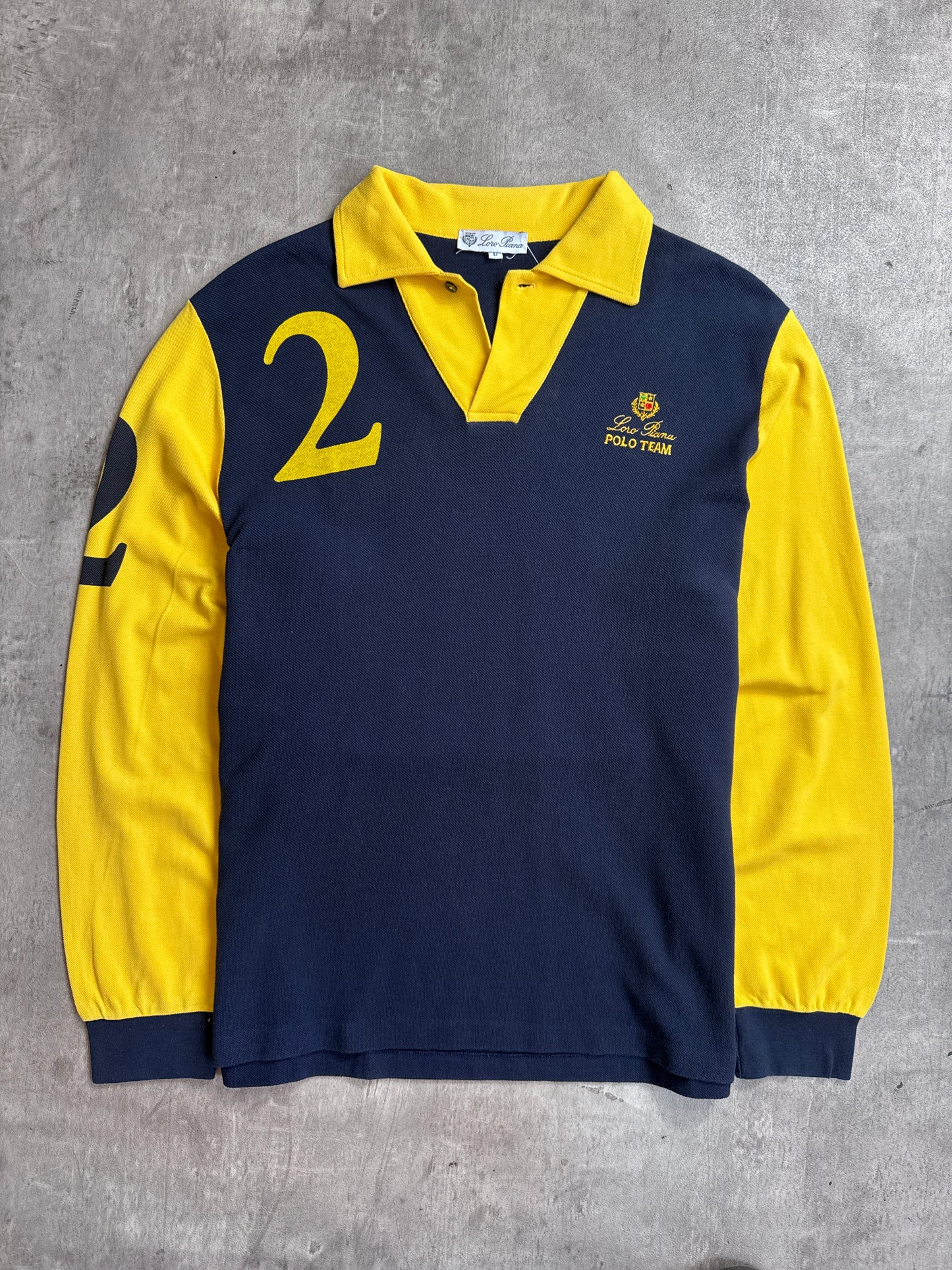Loro Piana Block Colour Navy L/S Rugby Shirt
