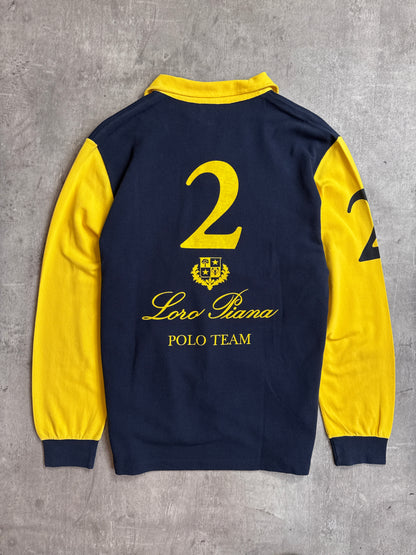 Loro Piana Block Colour Navy L/S Rugby Shirt