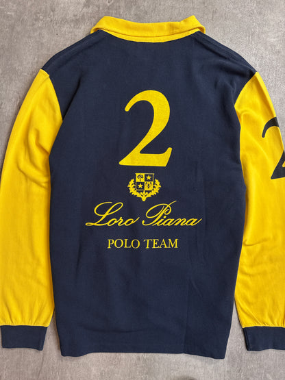 Loro Piana Block Colour Navy L/S Rugby Shirt