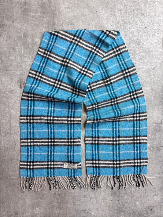 Burberry Blue House Check Lambswool Scarf