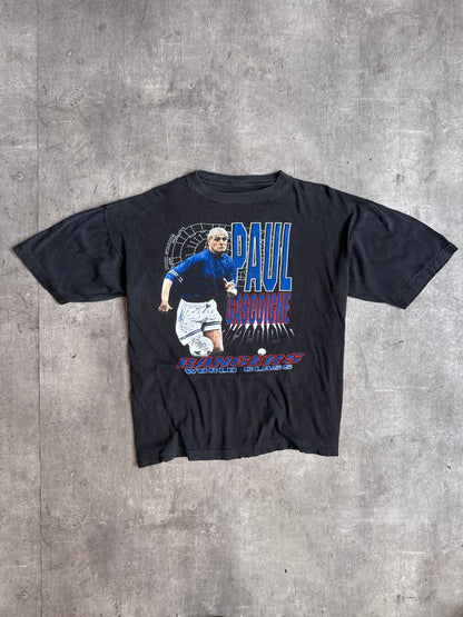 1990's Paul Gascoigne Rangers Faded Black Single Stitch Tee
