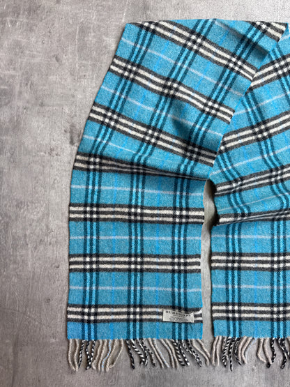 Burberry Blue House Check Lambswool Scarf
