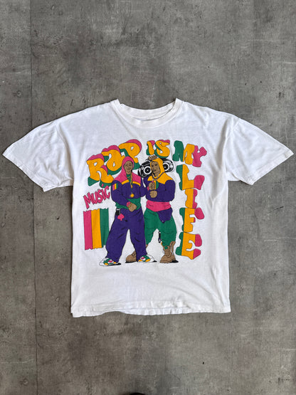 1990's 'Rap Music Is My Life' Hip Hop Single Stitch Graphic Tee