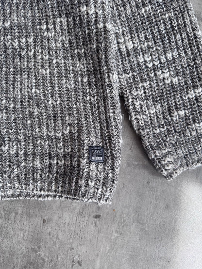 Versace Grey Mixed Tone Knit Sweater