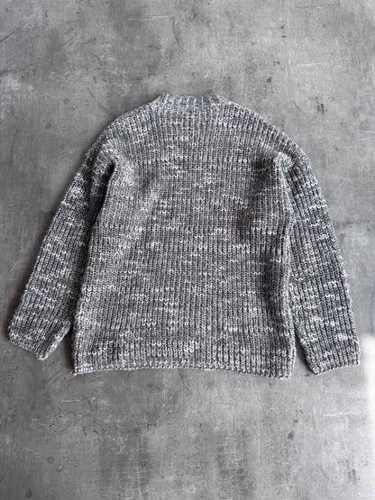 Versace Grey Mixed Tone Knit Sweater