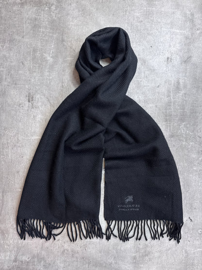 Burberry Blue Label Black Wool Blend Scarf