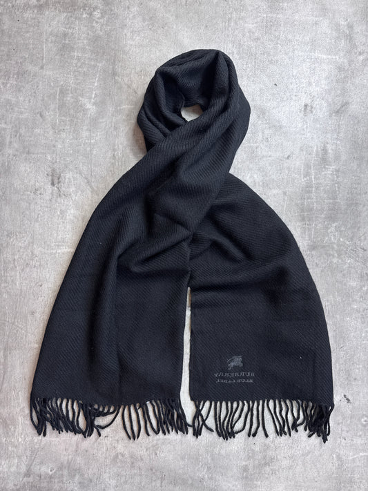 Burberry Blue Label Black Wool Blend Scarf