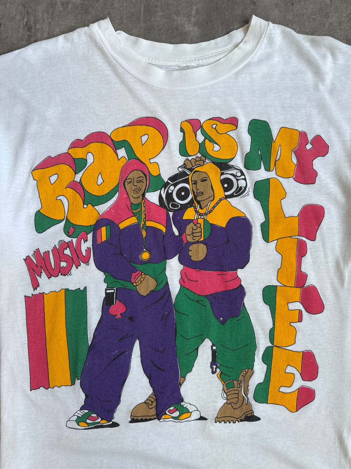 1990's 'Rap Music Is My Life' Hip Hop Single Stitch Graphic Tee