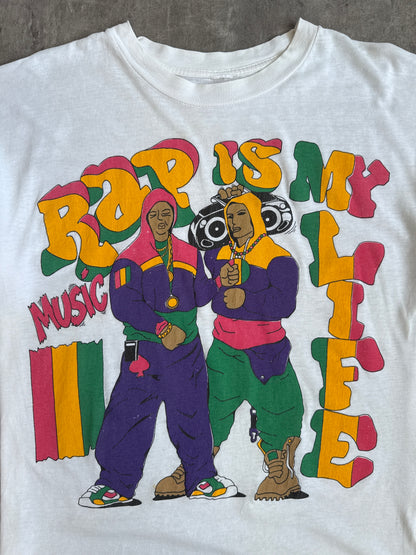 1990's 'Rap Music Is My Life' Hip Hop Single Stitch Graphic Tee