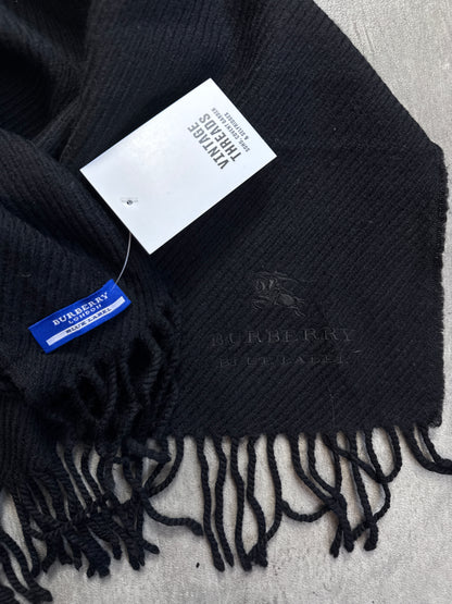 Burberry Blue Label Black Wool Blend Scarf