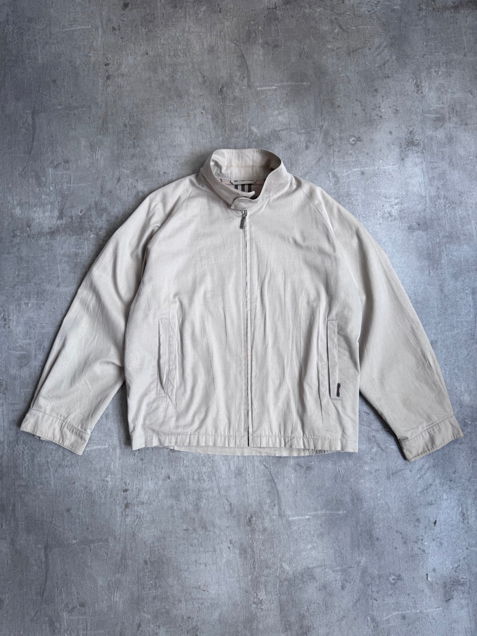 Burberry Nova Lined Cream Harrington Jacket