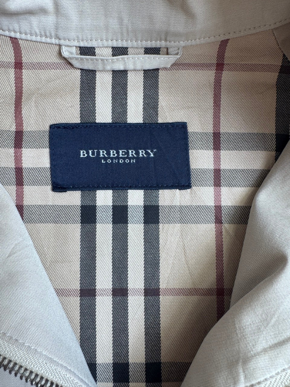 Burberry Nova Lined Cream Harrington Jacket