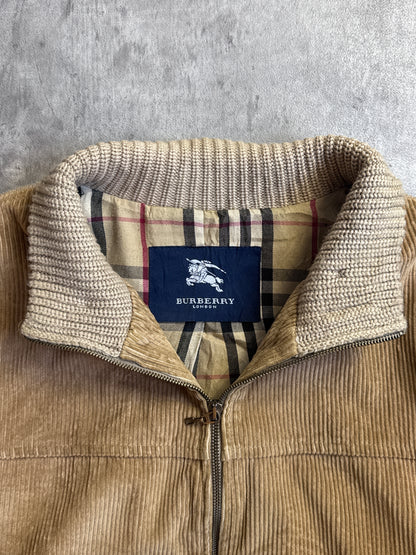 2000's Burberry Cord Front Rib Trim Cardigan