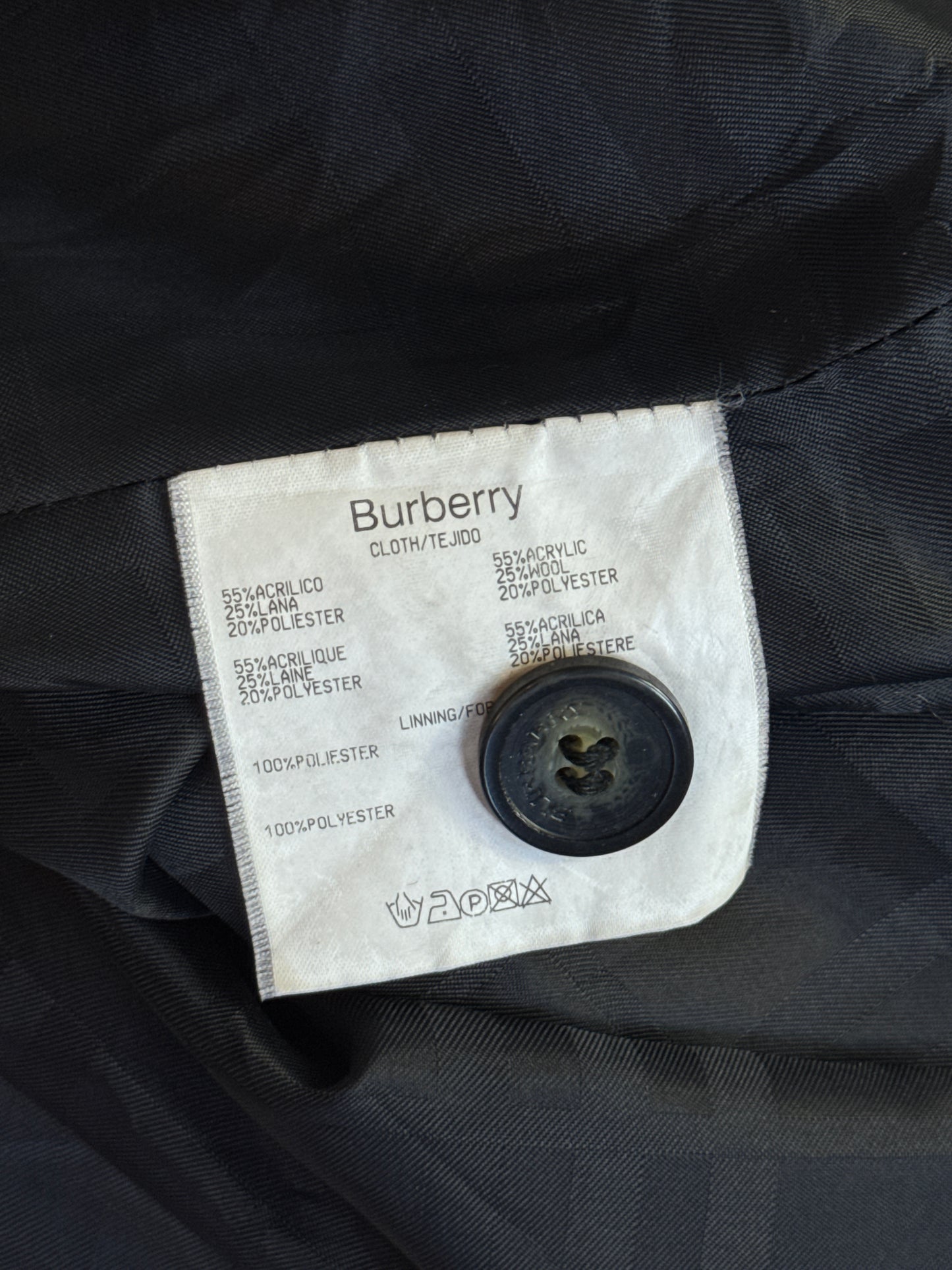 Burberry Grey Lana Wool Cord Collar Button Chore Jacket