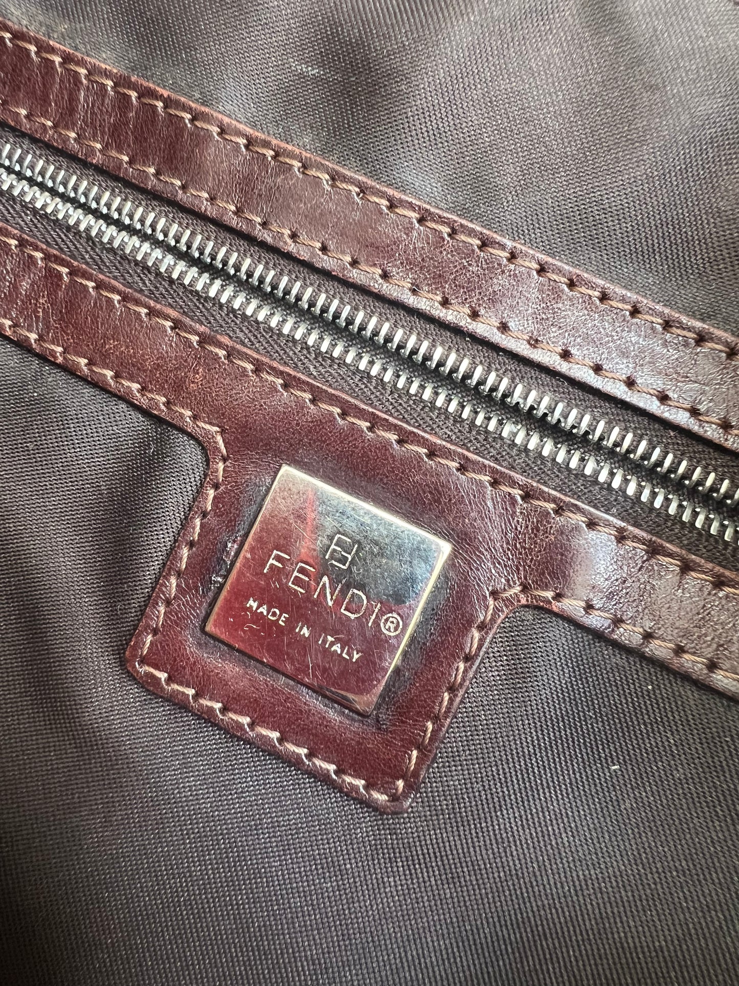 Fendi Zucca Mumma Baguette Cloth Shoulder Bag