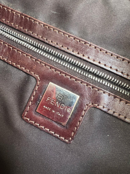 Fendi Zucca Mumma Baguette Cloth Shoulder Bag