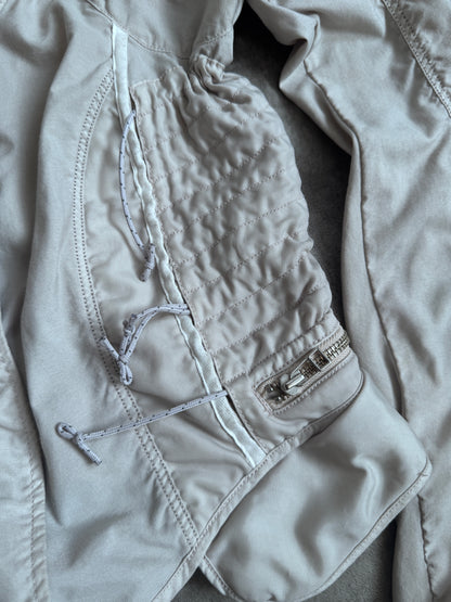 2000's Marithe Francois Girbaud Quilted Ruched Sleeve Cropped Jacket