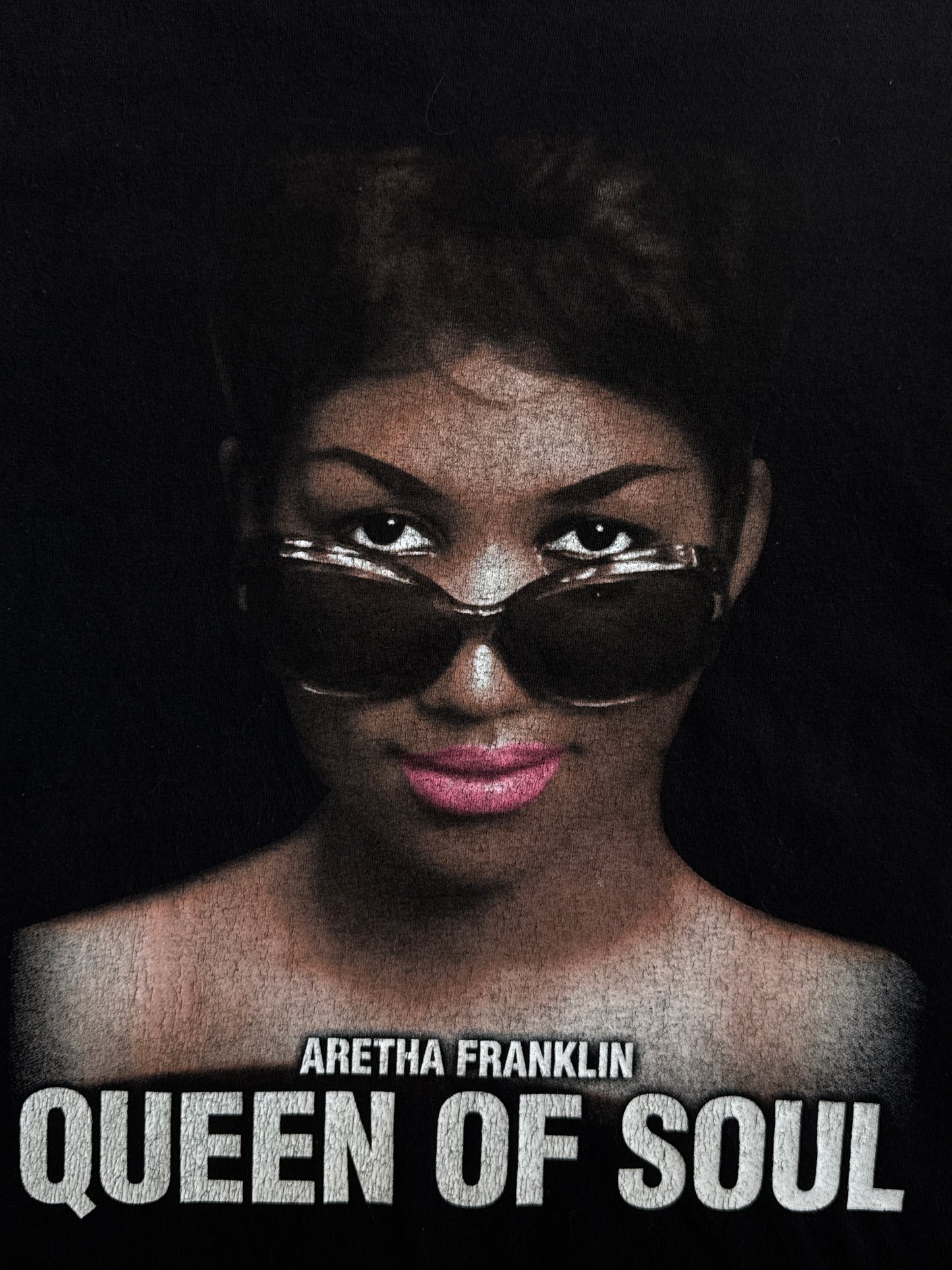 1990's Queen of Soul Aretha Franklin Respect Black Graphic Tee