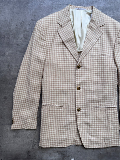 Versace Cream Houndstooth Blazer