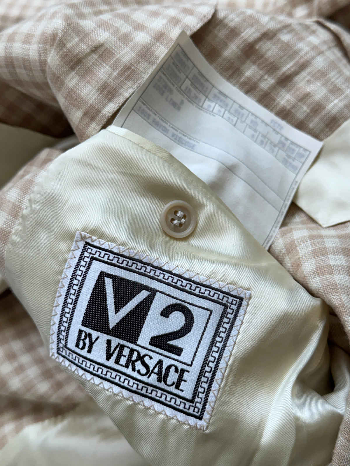 Versace Cream Houndstooth Blazer