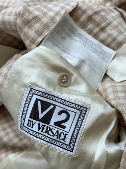 Versace Cream Houndstooth Blazer