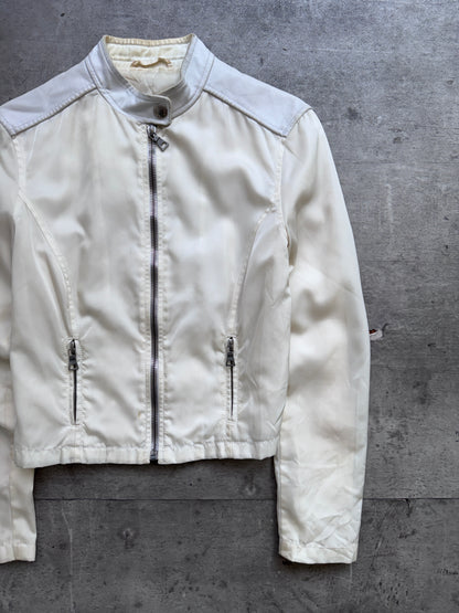 00's Prada Sport Cream Nylon/Leather Jacket