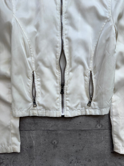 00's Prada Sport Cream Nylon/Leather Jacket