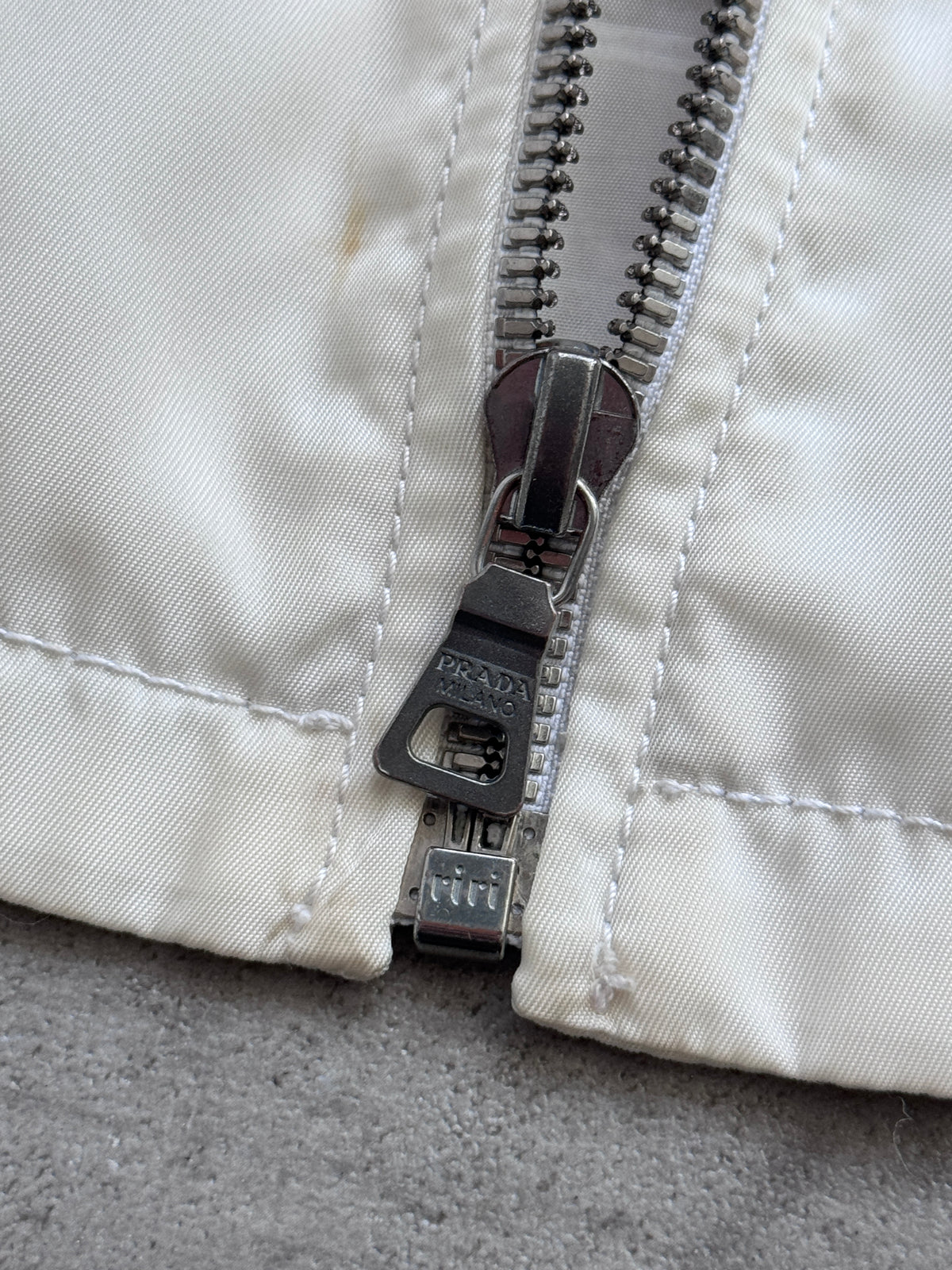 00's Prada Sport Cream Nylon/Leather Jacket