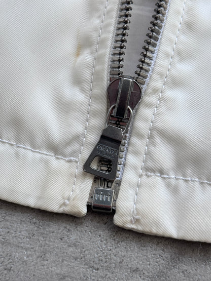 00's Prada Sport Cream Nylon/Leather Jacket