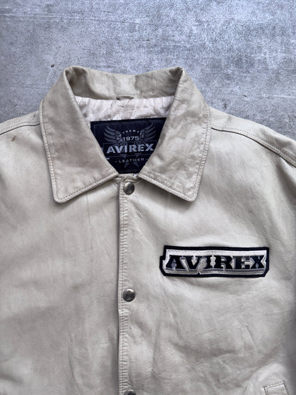 2002 Avirex Hi-Roller Grey Leather Jacket (sold as seen)