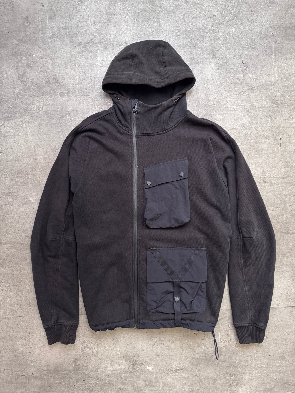Maharishi Year Of The Dragon Black Tech Pocket Asymmetric Hoodie