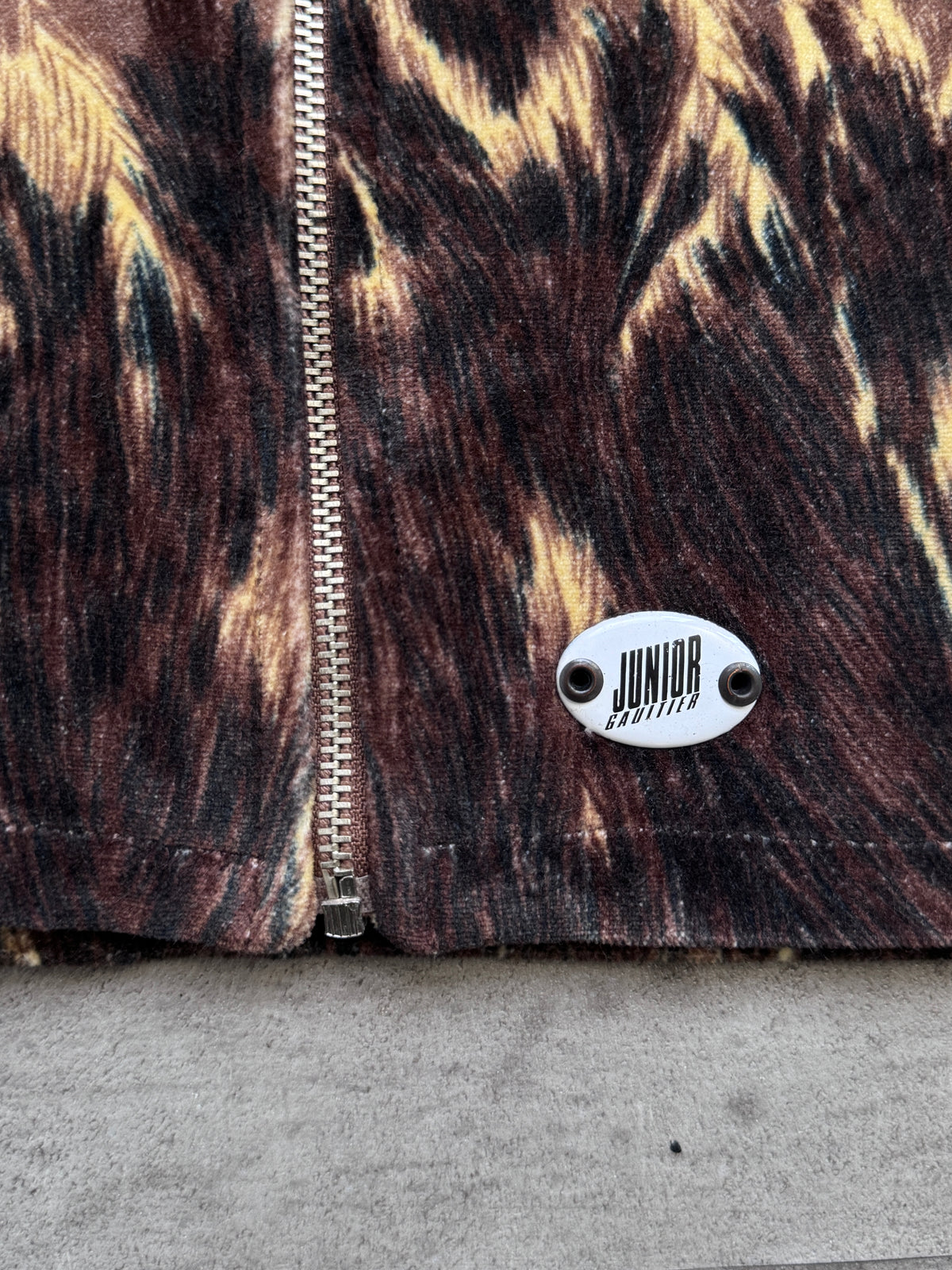 Jean Paul Gautier Leopard Print Velour Jacket