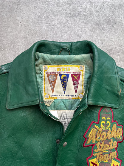 1980's Avirex Varsity 'Alaskan Wild Bears' Leather Jacket