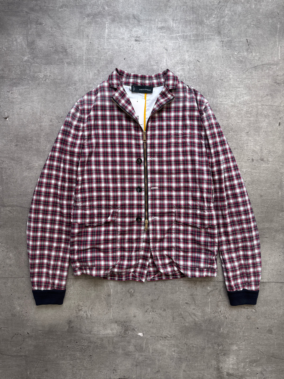 DSquared2 Red Check Zip Blouson