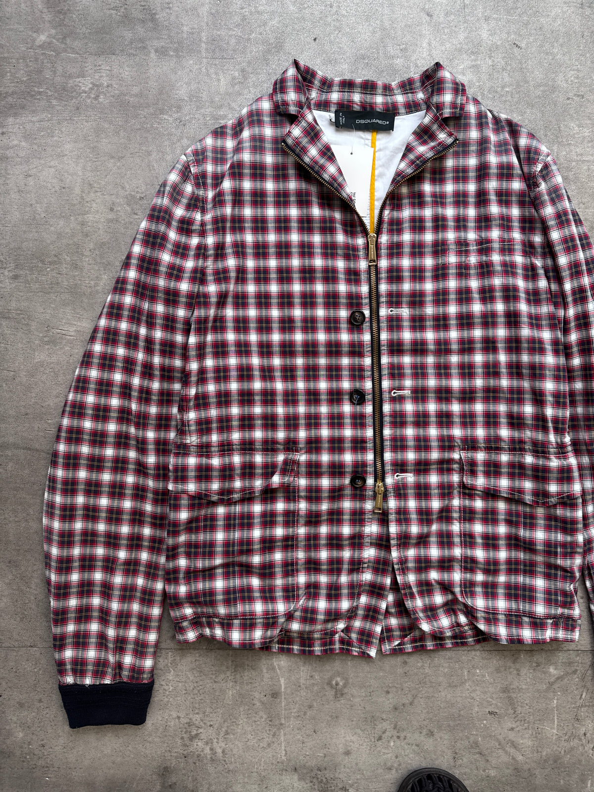 DSquared2 Red Check Zip Blouson