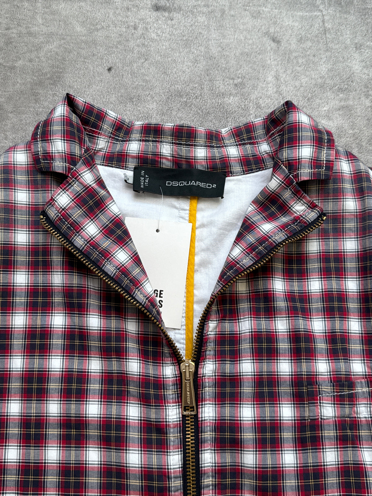 DSquared2 Red Check Zip Blouson