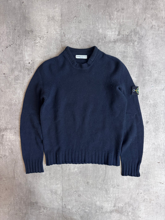 A/W 2006 Stone Island Navy Tonal Knit Sweater
