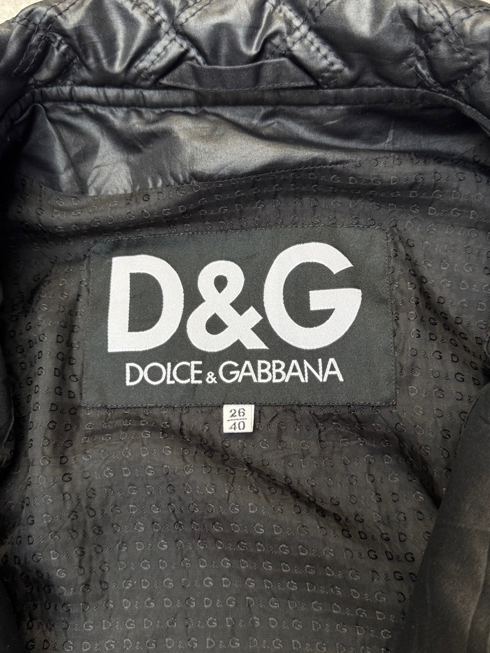 D&G Logo Quilted Black Mid Length Jacket
