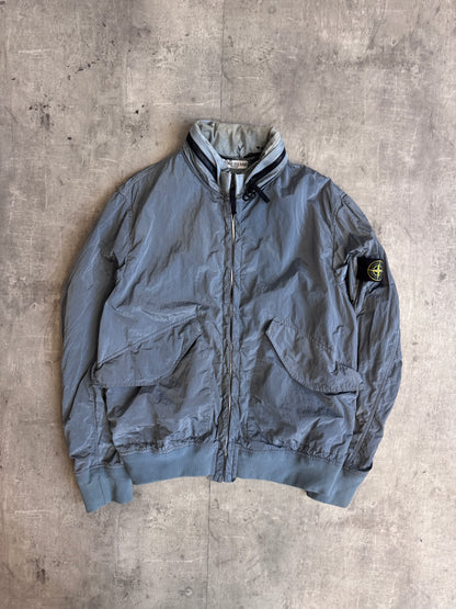 S/S 2009 Stone Island Grey Blue Nylon Metal Hooded Blouson