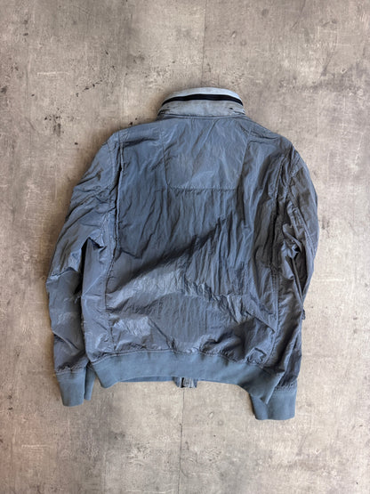 S/S 2009 Stone Island Grey Blue Nylon Metal Hooded Blouson
