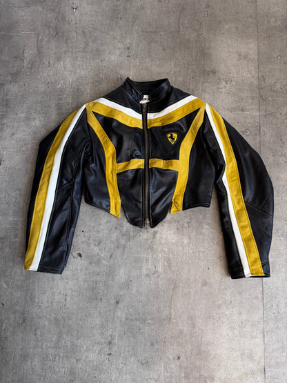 VT Rework: Ferrari Tri-Stripe Leather Moto Jacket