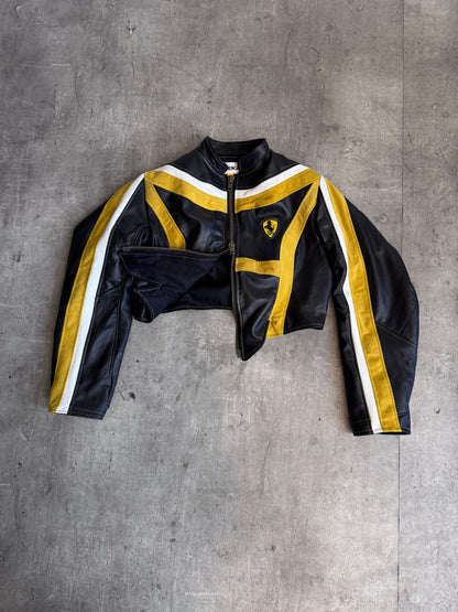 VT Rework: Ferrari Tri-Stripe Leather Moto Jacket