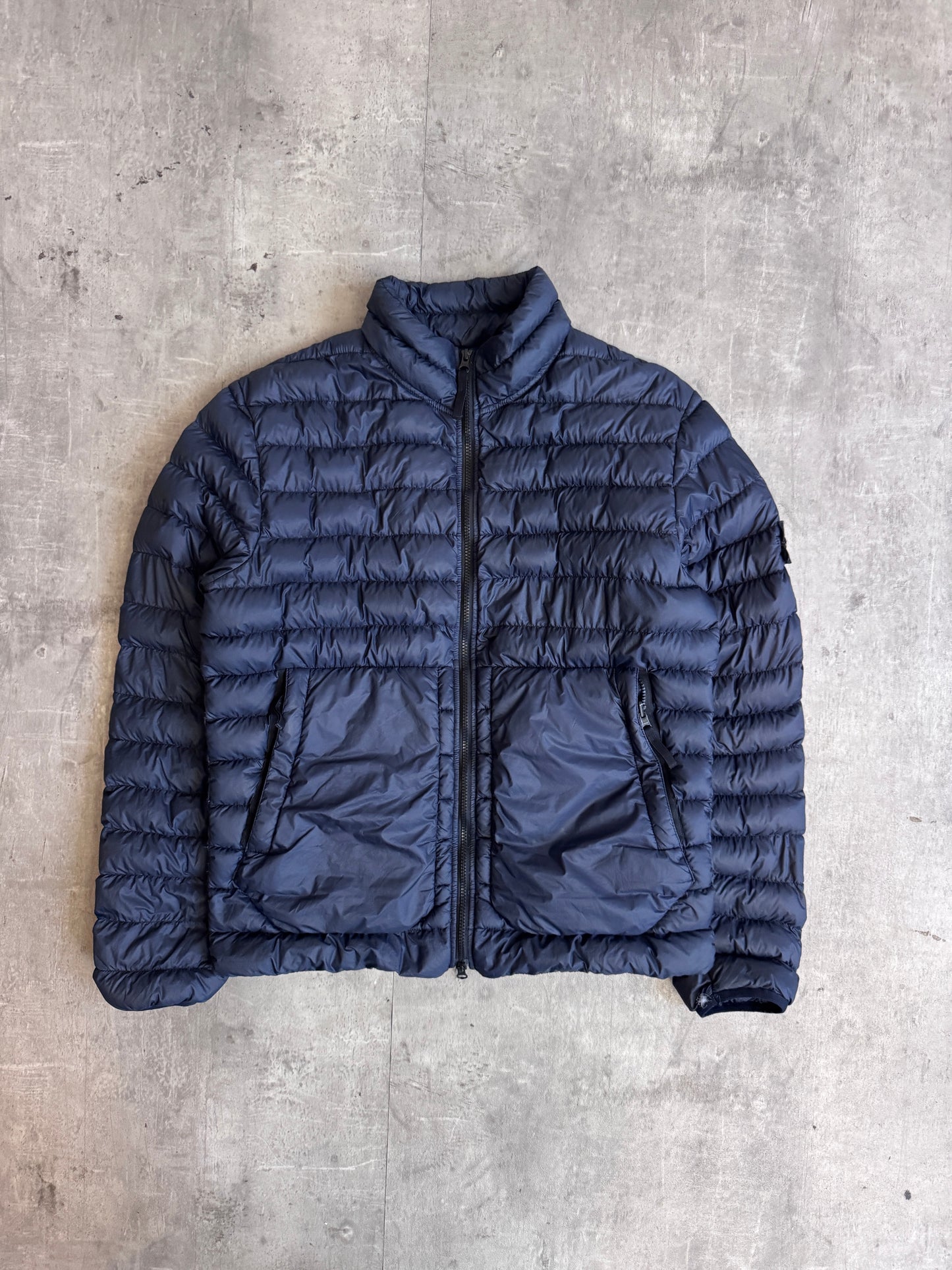 S/S 2018 Stone Island Navy Garment Dyed Micro Yarn Down Jacket