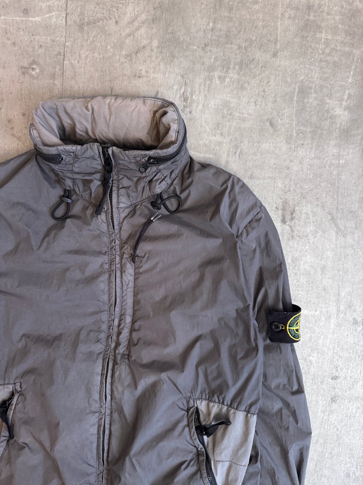 S/S 2016 Stone Island Grey Garment Dyed Crinkle Reps Jacket