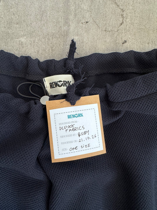 VT Rework : Deadstock Black Waffle Balloon Trousers