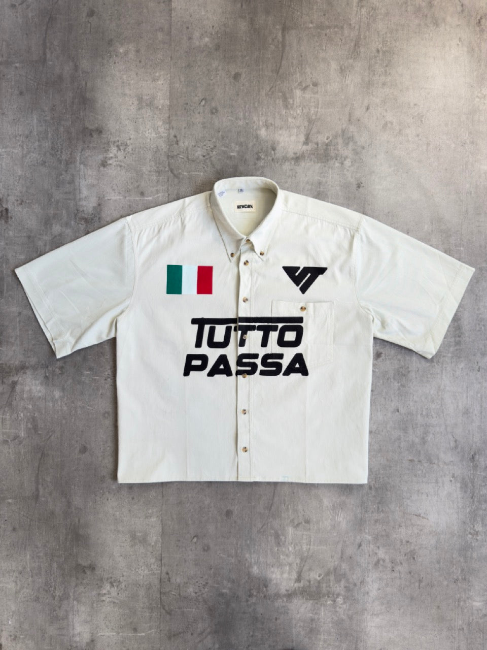 VT Rework: 'Tutto Passa' Off White Cotton Shirt