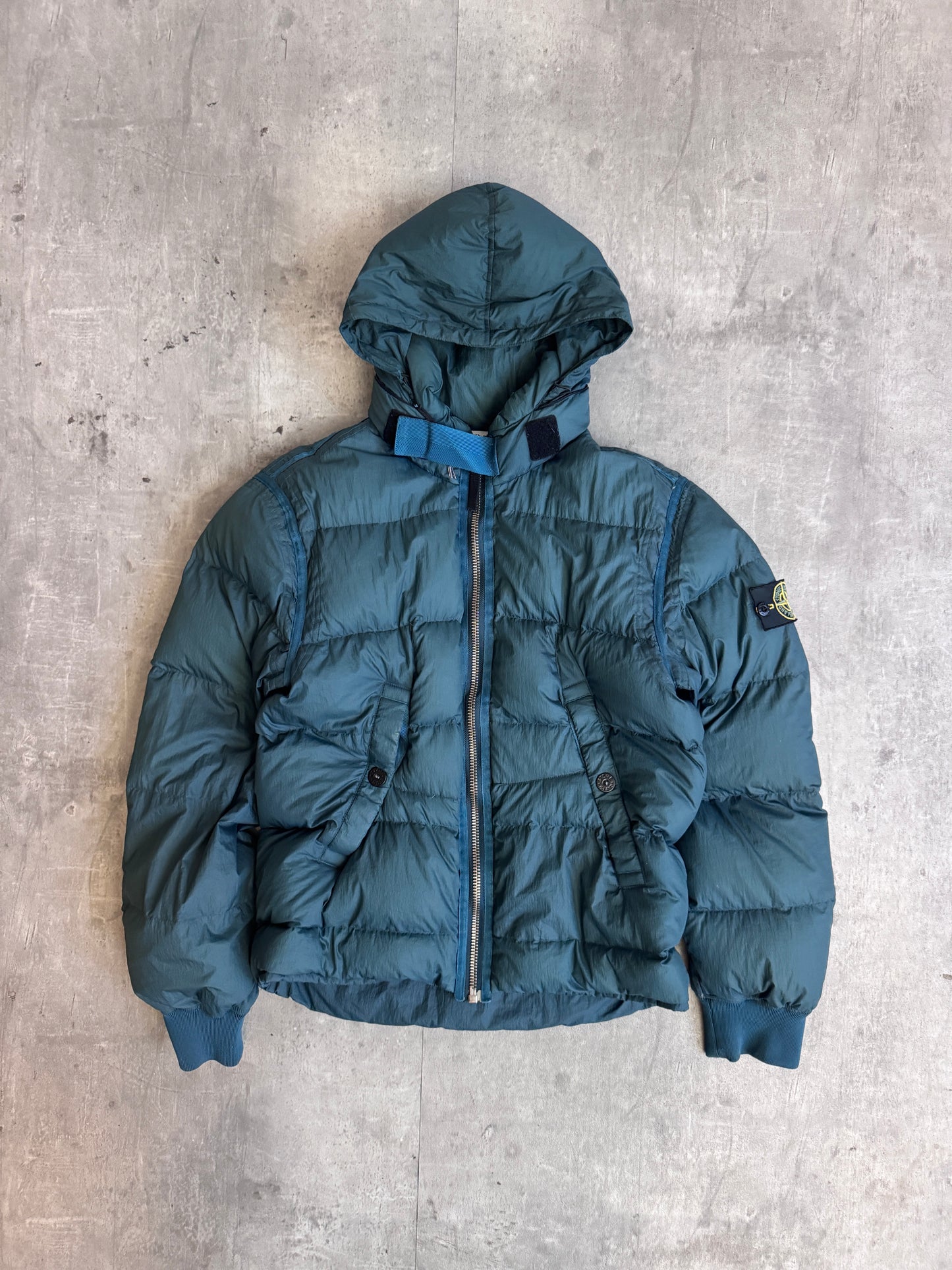 S/S 2009 Stone Island Forest Green Neck Strap Down Jacket